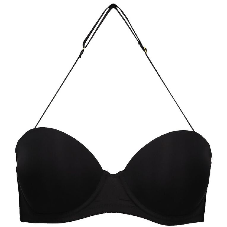 H&H Women's Strapless Bra, Black, hi-res