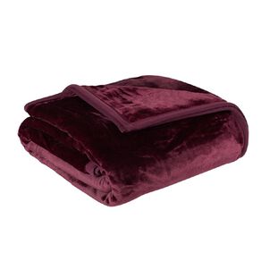 Living & Co 400gsm Mink Feel Blanket Plum Queen
