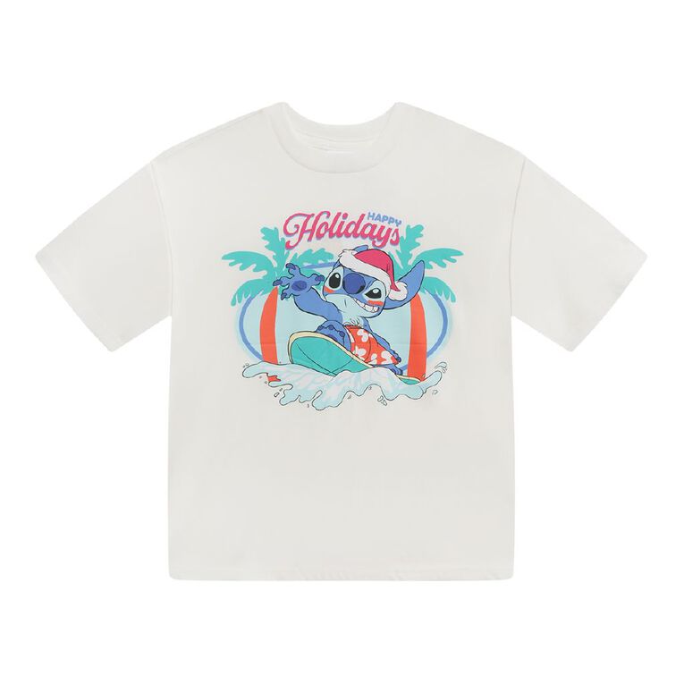Stitch Relaxed Short Sleeve Tee, Cream, hi-res