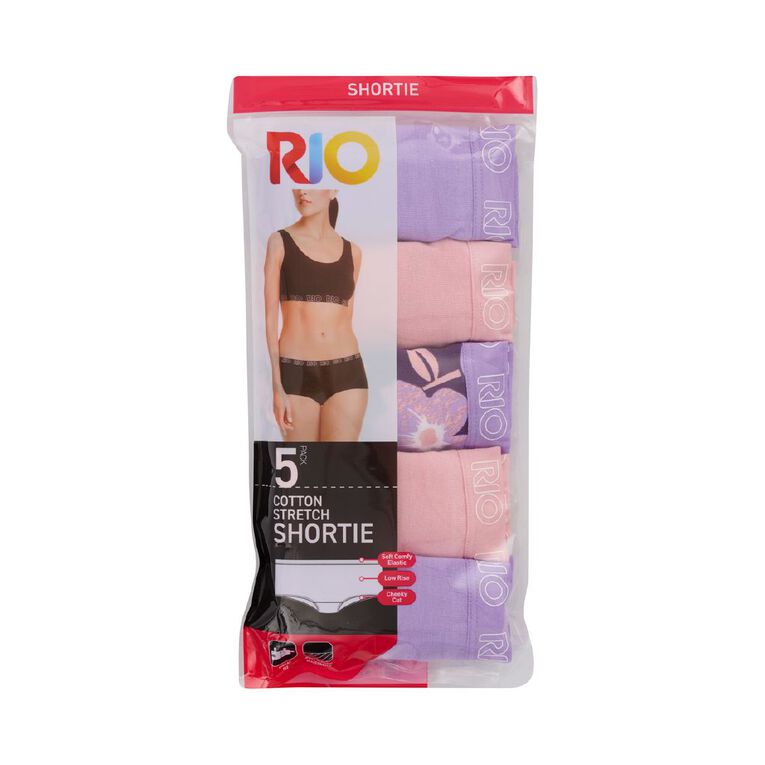 Rio Women's Shortie Briefs 5 Pack, Lilac, hi-res