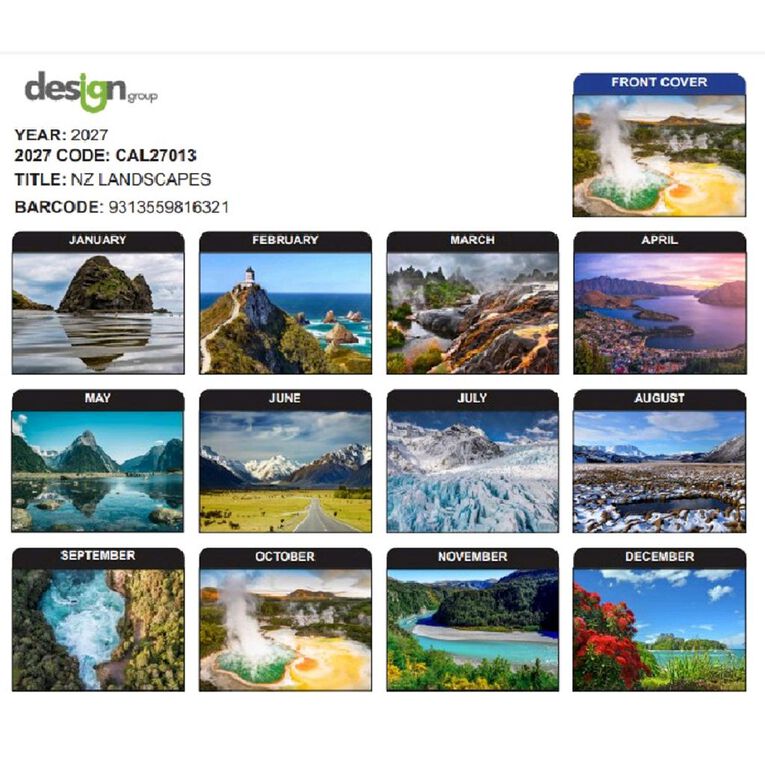 IG Design 2027 Calendar New Zealand Landscapes, , hi-res