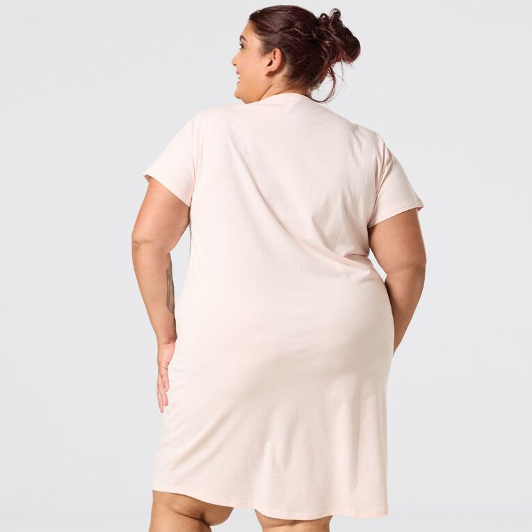 H&H Women's Plus V Neck Nightie, Pink Light, hi-res