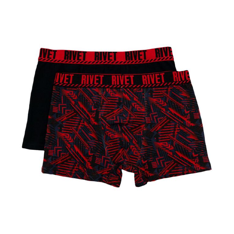 Rivet Boys' Trunks 2 Pack, Red, hi-res