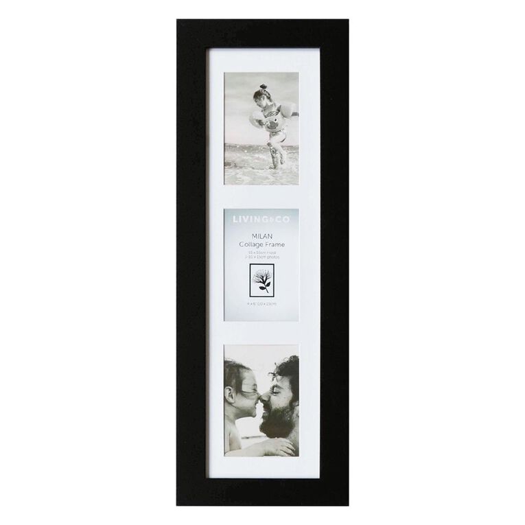Living & Co Milan Collage Frame Black 15cm x 55cm, Black, hi-res
