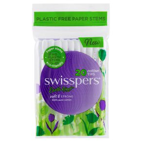 swisspers cotton tips paper stems 20 pack
