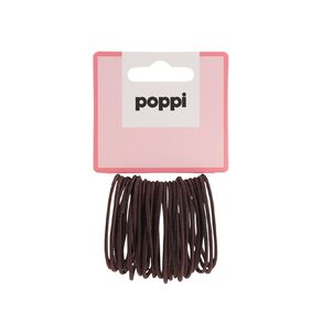 Poppi Thin Elastics Brown Mid 24 Pack