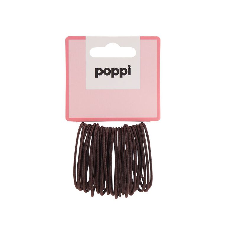 Poppi Thin Elastics Brown Mid 24 Pack, , hi-res