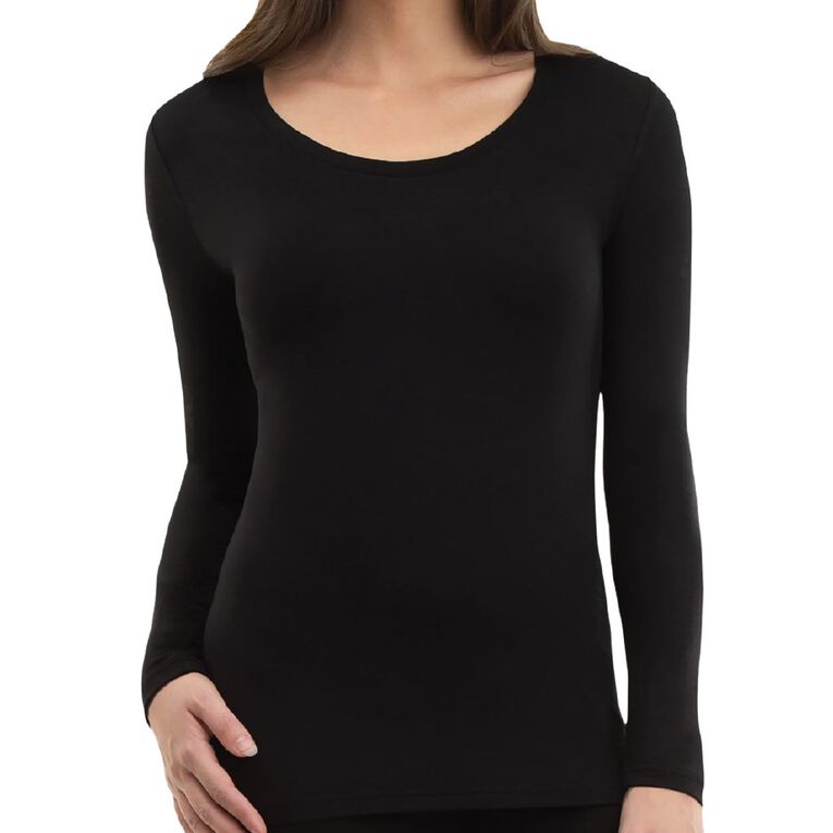 Underworks Women's Heatbods Top, Black, hi-res