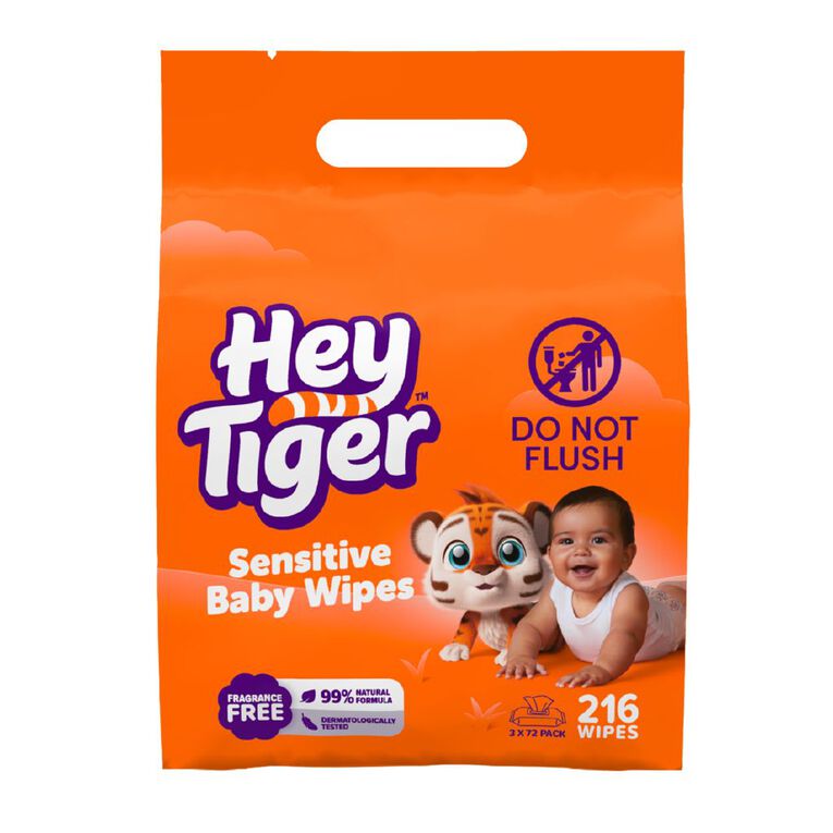 Hey Tiger Sensitive Wipes 216 Pack, , hi-res