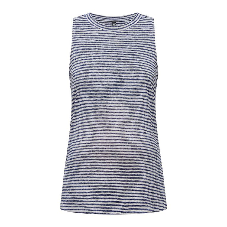 H&H Maternity Before & After Slub Tank, Blue/White, hi-res