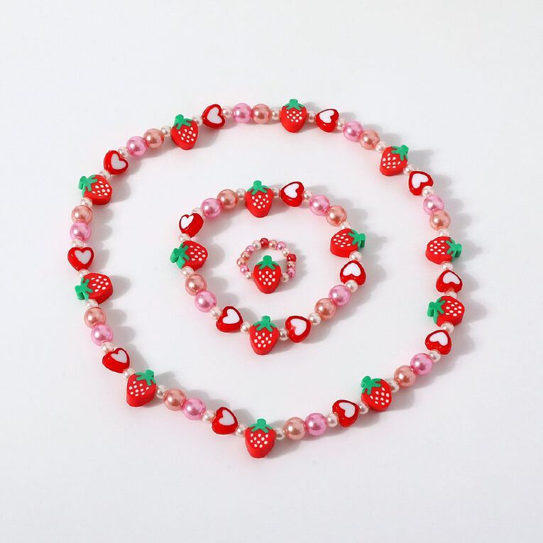 Kids' Heart Ring Bracelet and Necklace Set, , hi-res