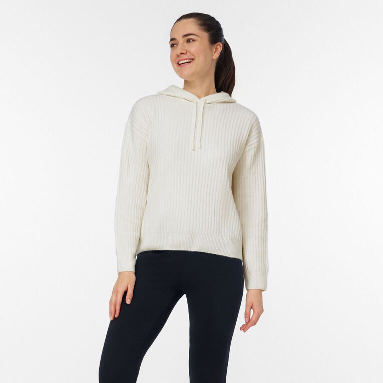 H&H Women's True Knit Hoodie, Cream, hi-res