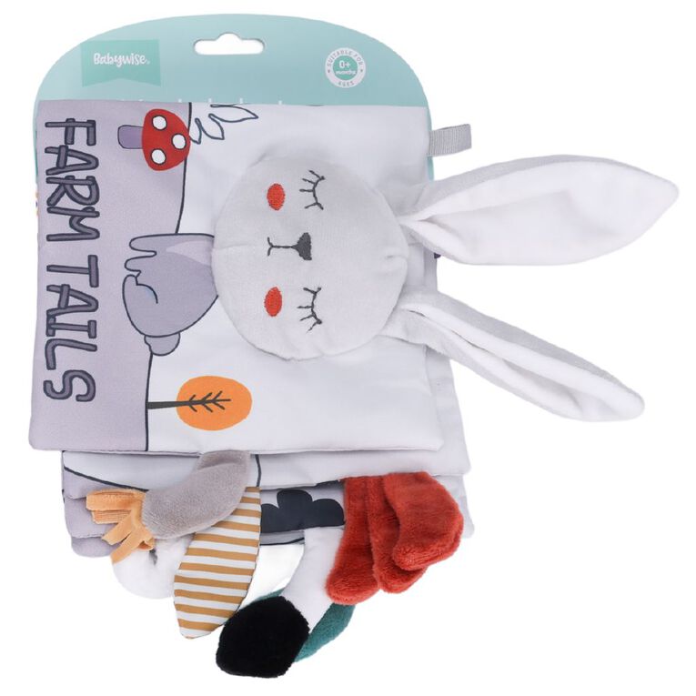 Babywise Baby Bunny Cloth Book Tied on Card, , hi-res