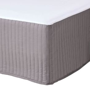 Living & Co Valance Quilted Bed Wrap Grey Queen