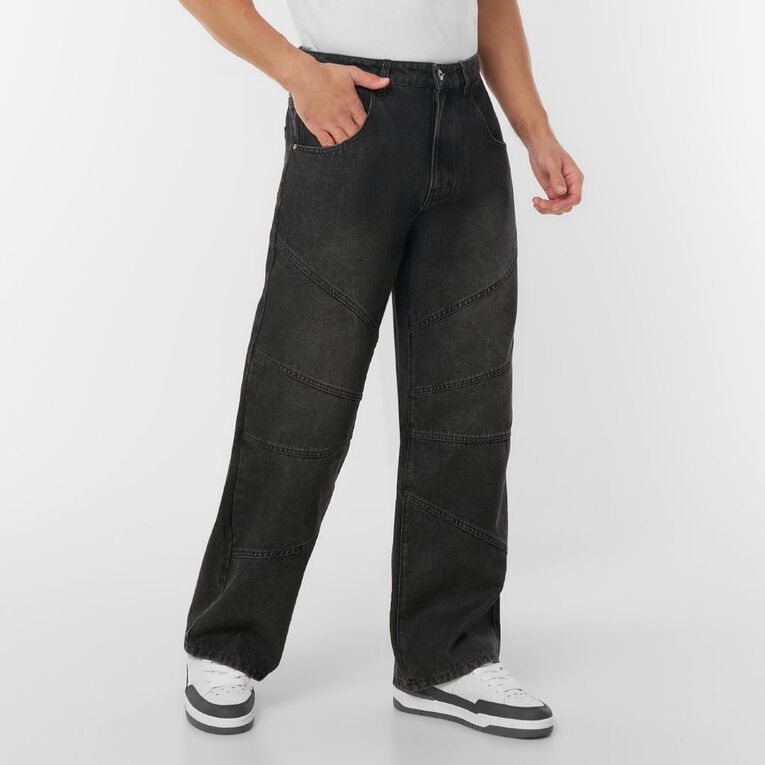 Garage Men's Baggy Jean Seam Details, Black, hi-res