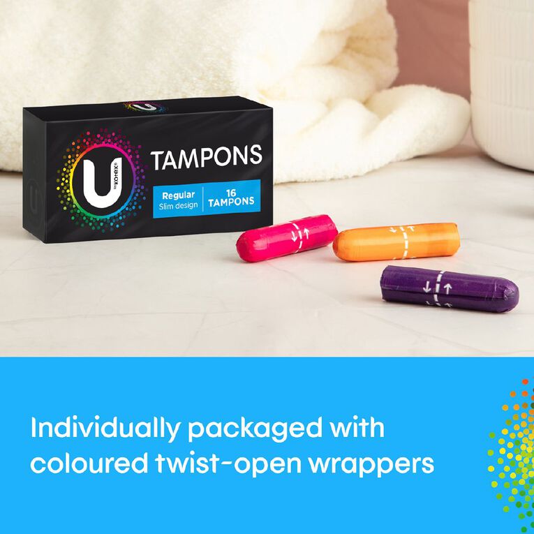 U By Kotex Regular Tampons 16 Pack, , hi-res