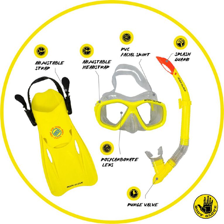 Body Glove Youth Cruise 4 Piece Snorkelling Set, , hi-res