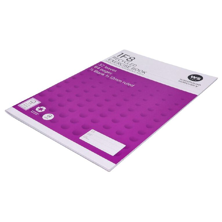 WS Exercise Book 1F8 12mm Ruled 32 Leaf Purple, , hi-res