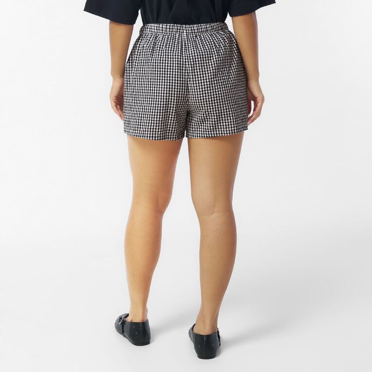 H&H Women's Seersucker Everyday Shorts, Black, hi-res