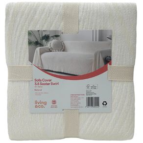 Living & Co Sofa Cover 3.5 Seater Swirl Natural
