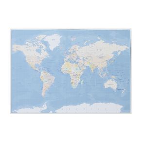 Living & Co World Map Framed Canvas 100cm x 70cm