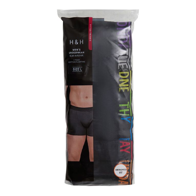H&H Men's Trunks 7 Pack, Black, hi-res