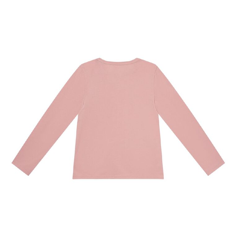 Young Original Long Sleeve Plain Tee, Pink Light, hi-res