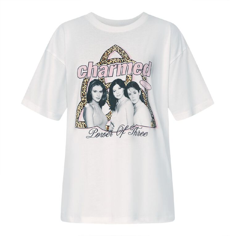 Paramount Women's Short Sleeve Charmed Sisters Tee, Cream, hi-res
