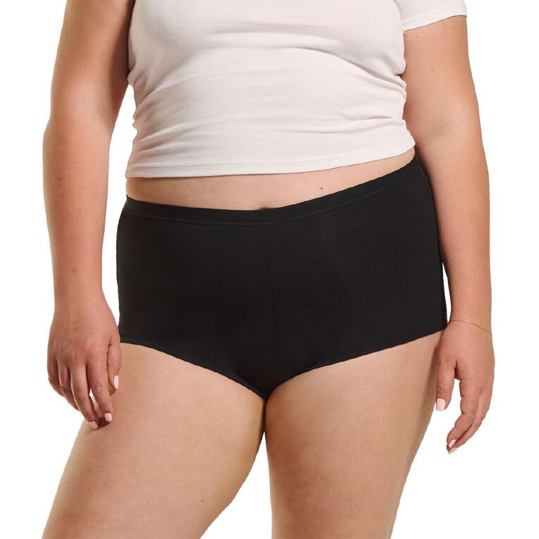 Love Luna Women's Period Shortie Briefs, Black, hi-res