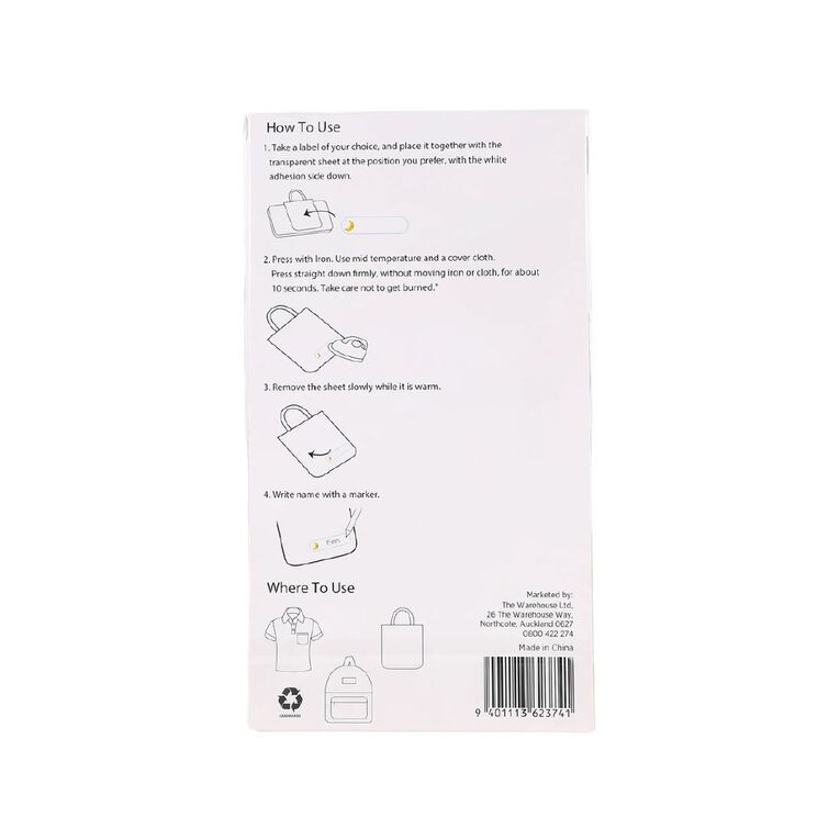WS Iron-on Labels 40 Pack, , hi-res