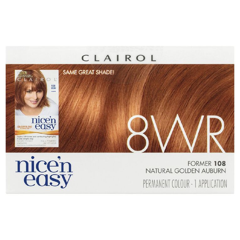 Clairol Nice N Easy Permanent Hair Colour Golden Auburn 8WR, , hi-res