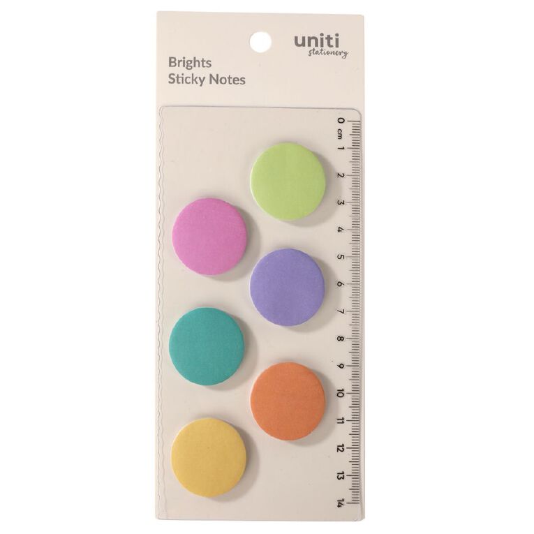 Uniti Stationery Brights Circle Sticky Notes, , hi-res