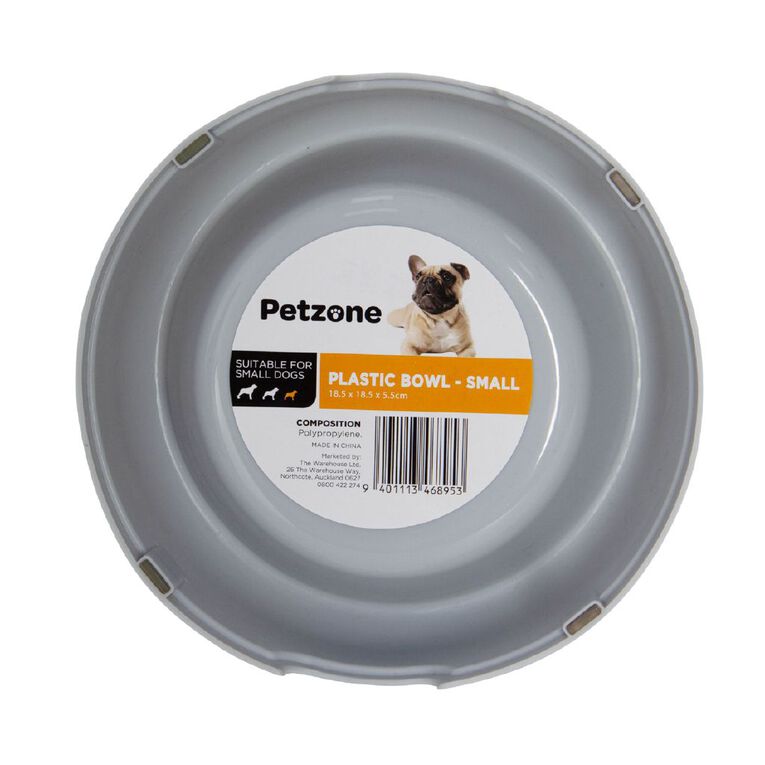 Petzone Plastic Bowl Grey Small, , hi-res