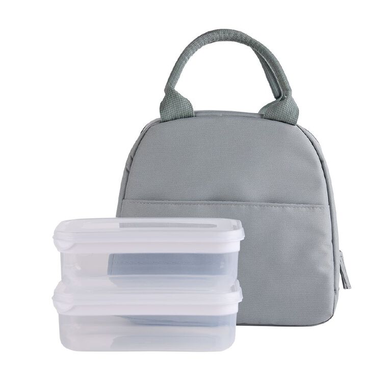 Living & Co Lunch Bag with Lunch Box 3 Piece Set Sage, , hi-res