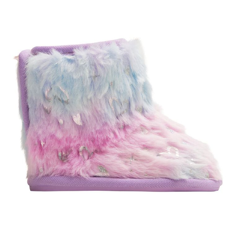 Young Original Infant's Princess Bootie Slippers, Purple, hi-res