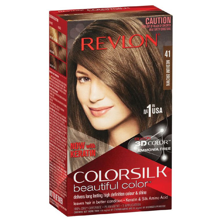 Revlon Coloursilk Hair Colour Medium Brown 41 Brown Mid, , hi-res