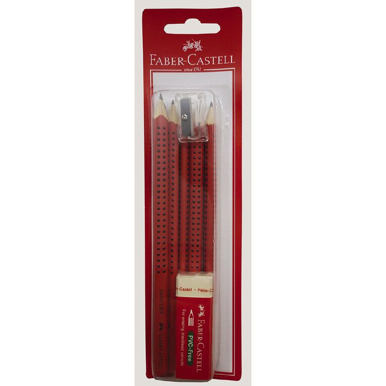 Faber-Castell Pencil Grip Triangular Black 6 Pack, , hi-res