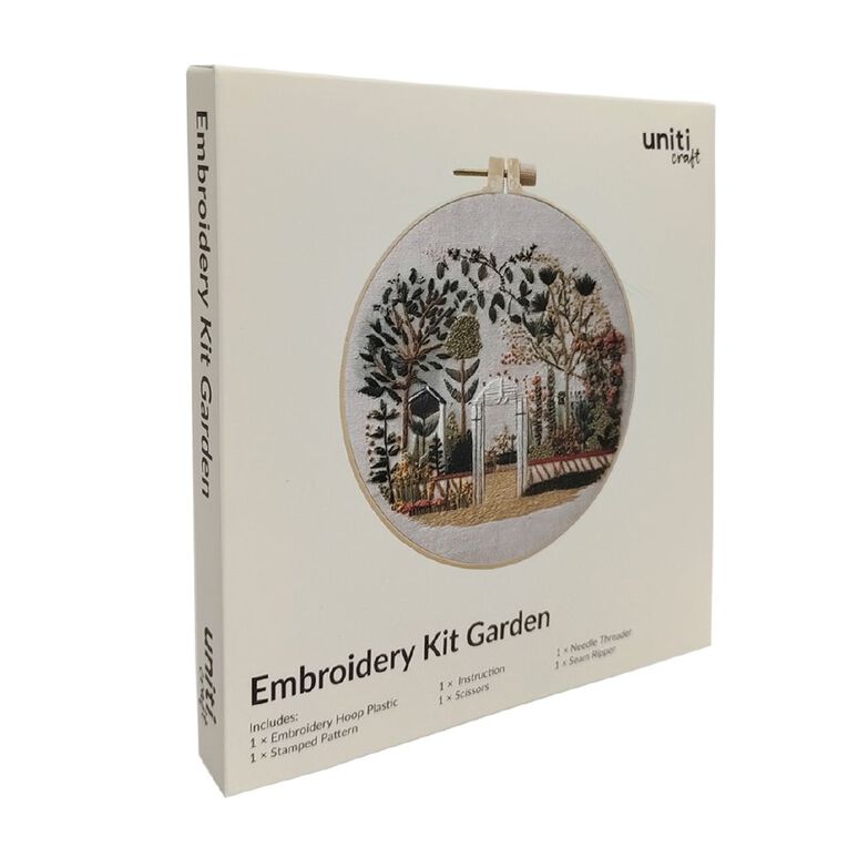 Uniti Craft Adults Embroidery Kit Garden, , hi-res