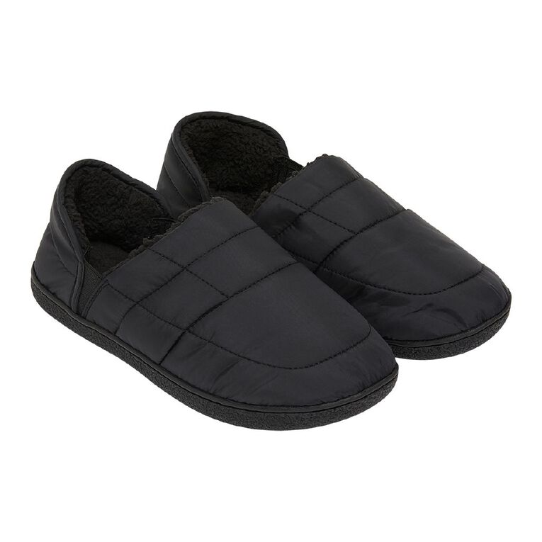 H&H Women's Quilted Slipper Shoes, Charcoal, hi-res