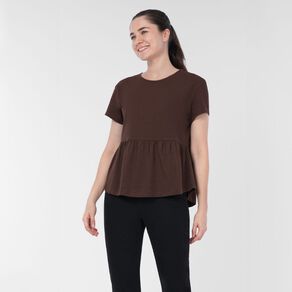 H&H Women's Short Sleeve Peplum Top