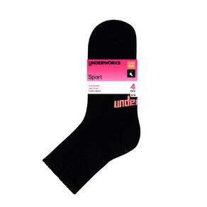 Underworks Women's Sport Mid Crew Socks 4 Pack