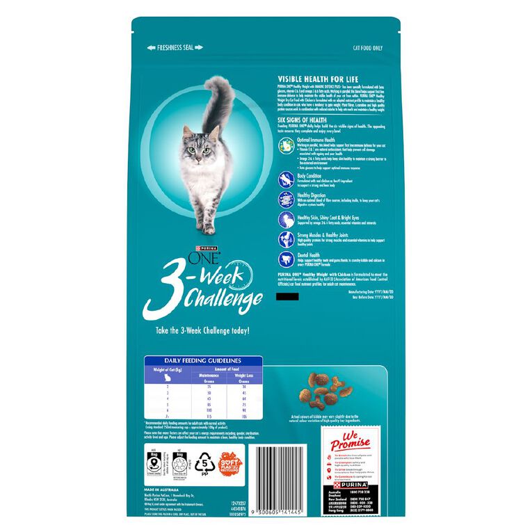 PURINA ONE Adult Healthy Weight Chicken Dry Cat Food 1.4kg, , hi-res