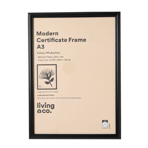 Living & Co Modern Certificate Frame Black A3