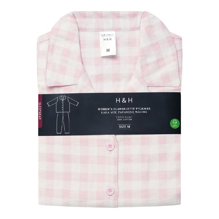 H&H Women's Classic Flannelette Pyjama Set, Pink Light, hi-res