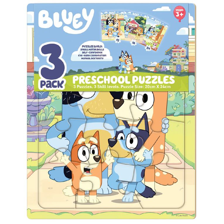 Bluey 3 Pack Frame Tray Puzzles, , hi-res