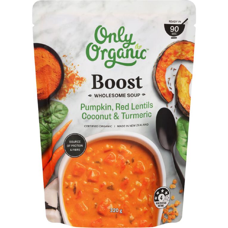 Only Organic Boost Pumpkin & Red Lentil & Coconut Soup