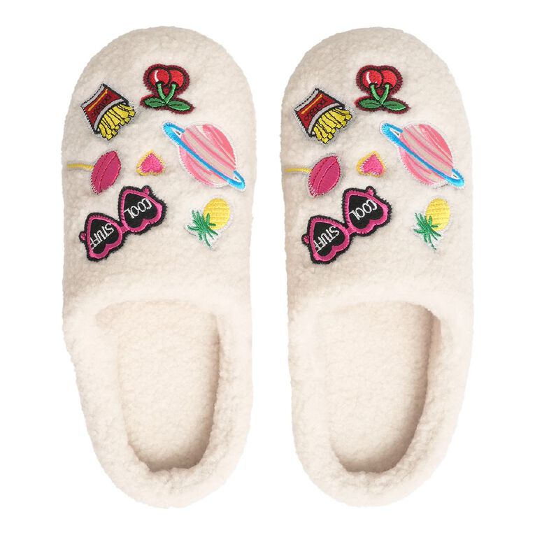 H&H Women's Billy Scuff Slippers, Cream, hi-res