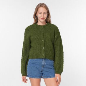 H&H Women's Fluffy Pointelle Knit Cardigan