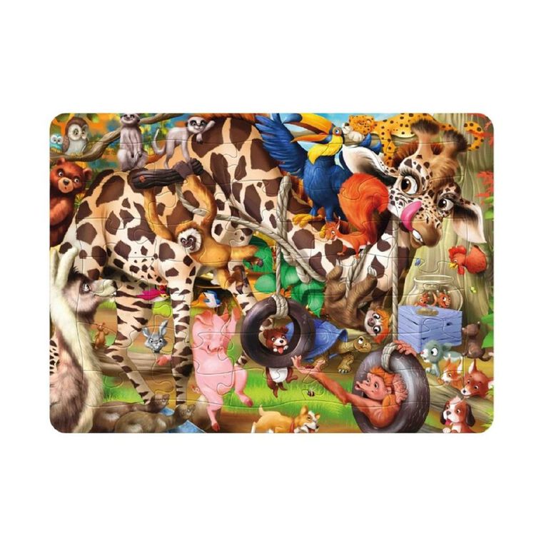 Frame Tray Puzzle Animal Mayhem 35 Piece, , hi-res