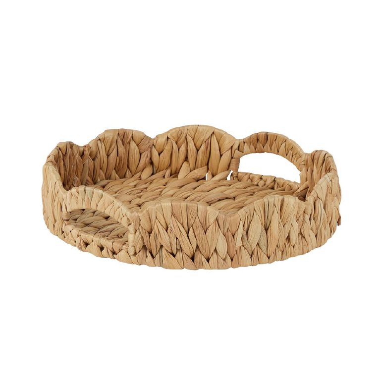 Living & Co Woven Scallop Tray Round, , hi-res